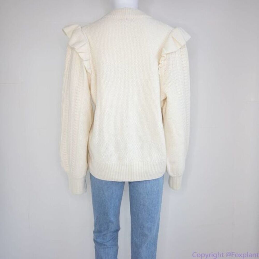 Madewell Hollydene Ruffle-Shoulder Pullover‎ Sweater, women's size XXL - Picture 3 of 16